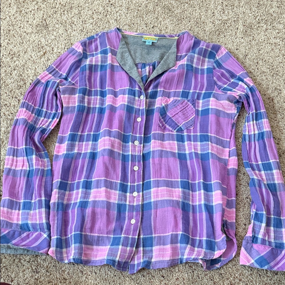 C&C California women’s Plaid Shirt in Purple and Pink